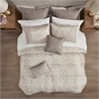 Madison Park Emilia 12 Piece Jacquard Complete Bed Set in Khaki