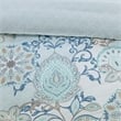 Madison Park Isla 8 Piece Cotton Floral Printed Reversible Comforter Set in Blue