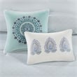 Madison Park Isla 8 Piece Cotton Floral Printed Reversible Comforter Set in Blue