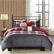 Madison Park Ridge 6 Piece Herringbone Duvet Cover Set in Red