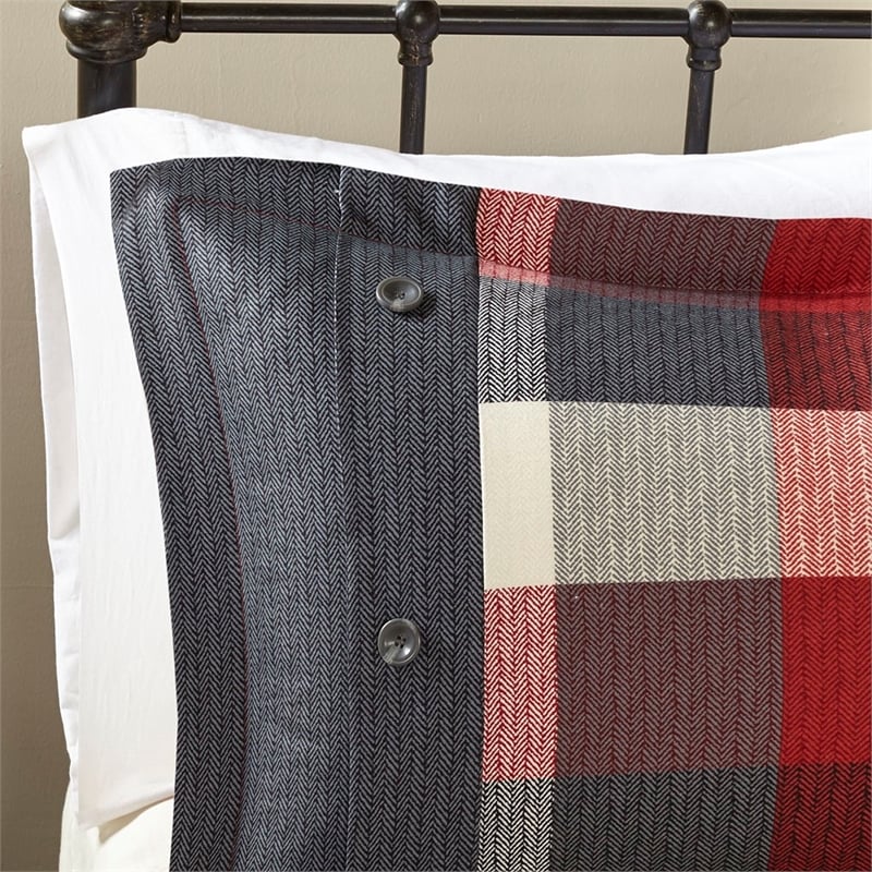 Madison Park Ridge 6 Piece Herringbone Duvet Cover Set in Red