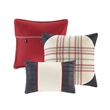 Madison Park Ridge 6 Piece Herringbone Duvet Cover Set in Red