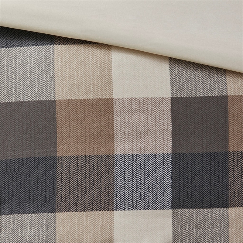 Madison Park Ridge 6 Piece Herringbone Duvet Cover Set in Neutral