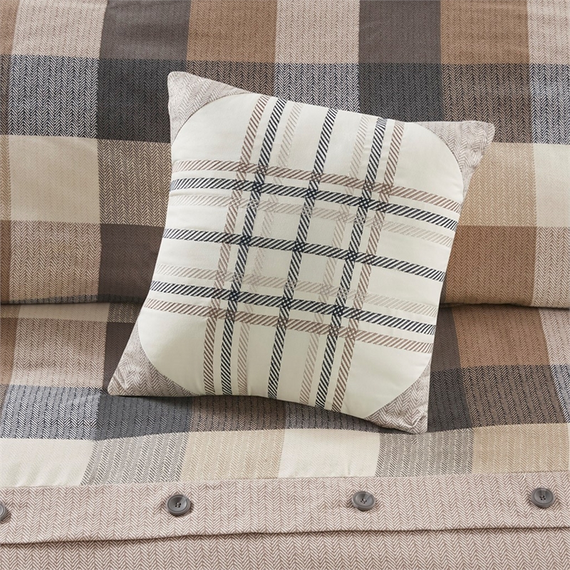 Madison Park Ridge 6 Piece Herringbone Duvet Cover Set in Neutral