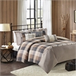 Madison Park Ridge 6 Piece Herringbone Duvet Cover Set in Neutral