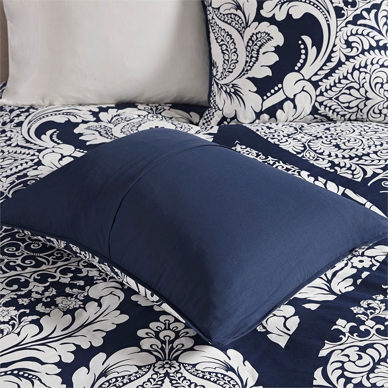 Madison Park Vienna 6 Piece Printed Duvet Cover Set in Indigo
