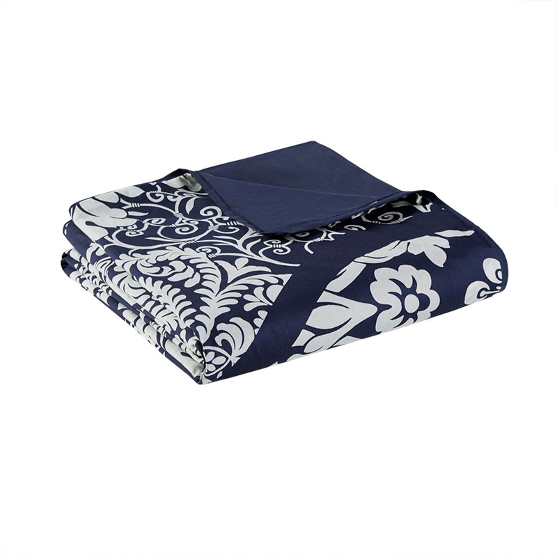 Madison Park Vienna 6 Piece Printed Duvet Cover Set in Indigo