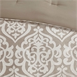 Madison Park Odette 8 Piece Jacquard Comforter Set in Tan