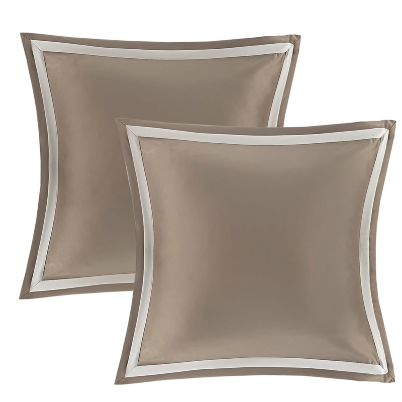 Madison Park Odette 8 Piece Jacquard Comforter Set in Tan