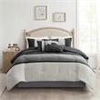 Madison Park Palisades 7 Piece Faux Suede Comforter Set in Black