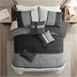Madison Park Palisades 7 Piece Faux Suede Comforter Set in Black