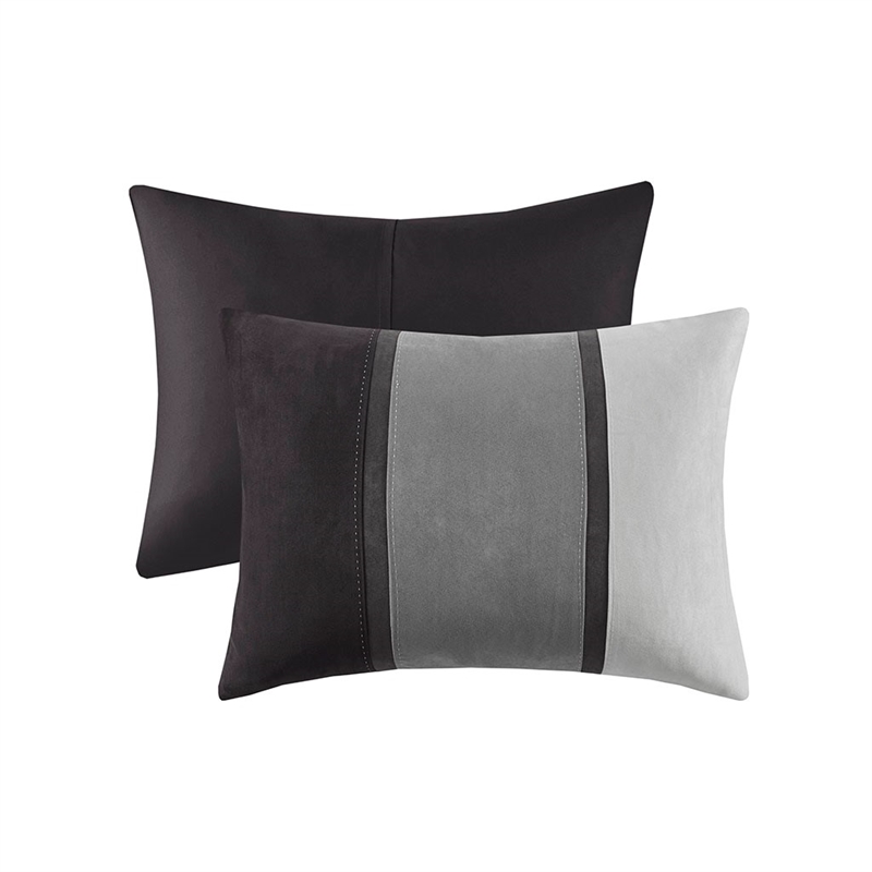 Madison Park Palisades 7 Piece Faux Suede Comforter Set in Black