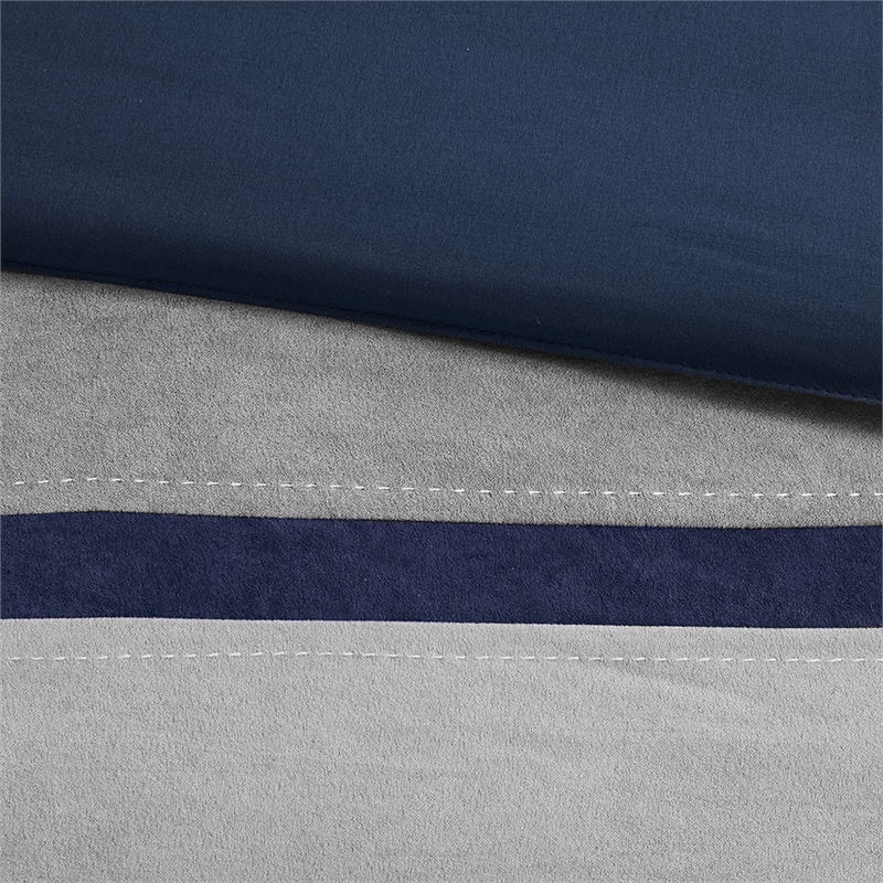 Madison Park Palisades 7 Piece Faux Suede Comforter Set in Blue