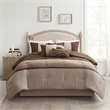 Madison Park Palisades 7 Piece Faux Suede Comforter Set in Brown