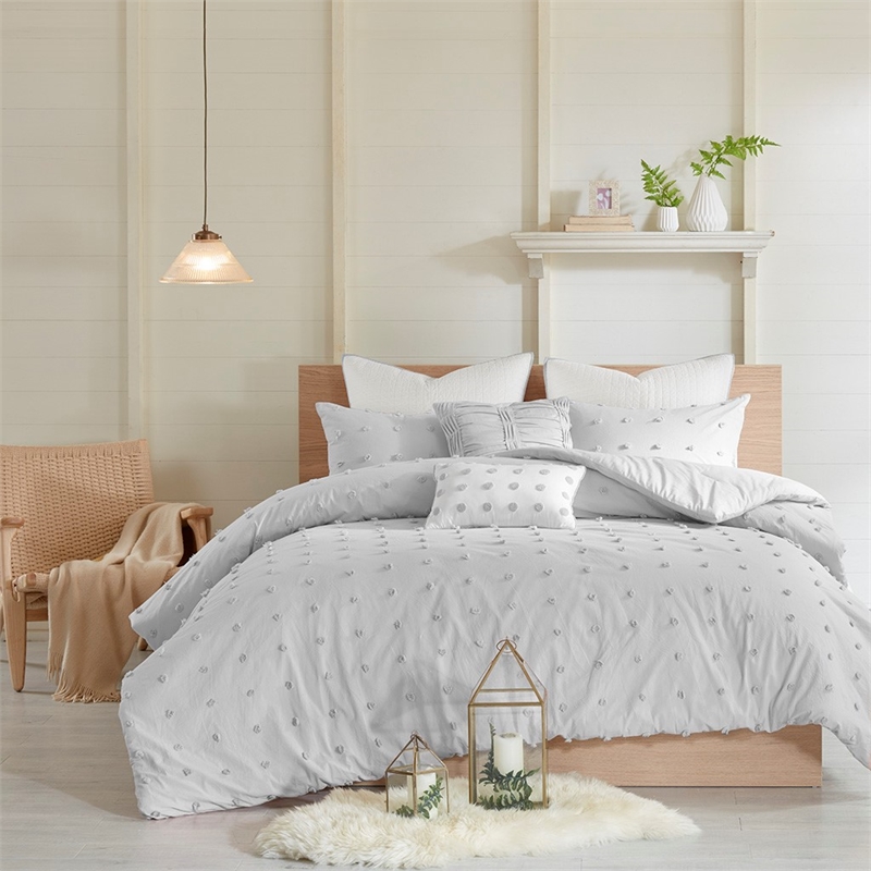 Urban Habitat Brooklyn Cotton Jacquard Comforter Set in Grey