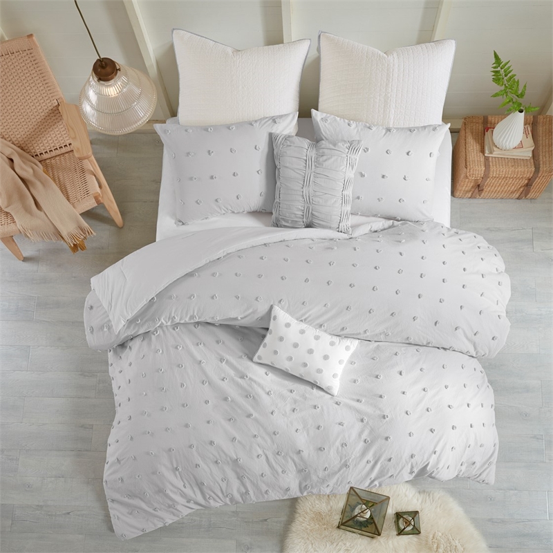 Urban Habitat Brooklyn Cotton Jacquard Comforter Set in Grey