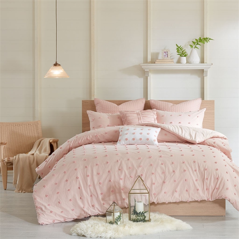 Urban Habitat Brooklyn Cotton Jacquard Comforter Set in Pink