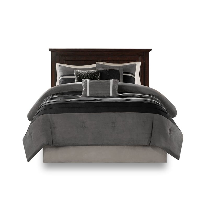 Madison Park Palmer 7 Piece Comforter Set in Black