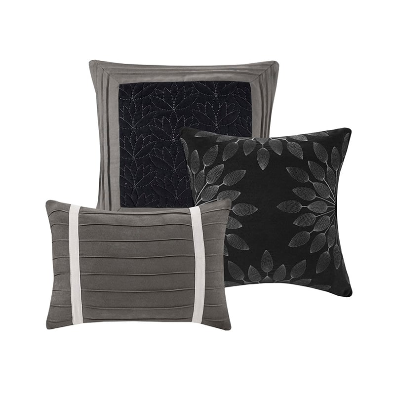 Madison Park Palmer 7 Piece Comforter Set in Black