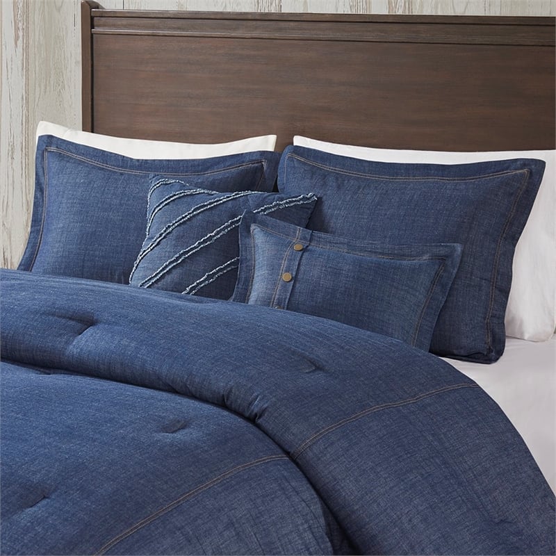 Woolrich Perry Oversized Denim Comforter Set in Blue