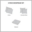 Madison Park Aubrey 5 Piece Reversible Jacquard Bedspread Set in Blue/Brown