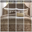 Madison Park Bellagio 5 Piece Reversible Jacquard Bedspread Set in Brown/Gold