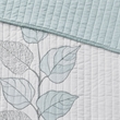 Madison Park Caelie 6 Piece Embroidered Quilt Set with Throw Pillows in Blue