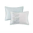 Madison Park Caelie 6 Piece Embroidered Quilt Set with Throw Pillows in Blue
