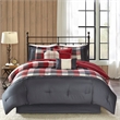 Madison Park Ridge 7 Piece Herringbone Comforter Set in Red