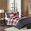 Madison Park Ridge 7 Piece Herringbone Comforter Set in Red