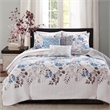 Madison Park Luna 6 Piece Printed Quilt Set with Throw Pillows in Taupe