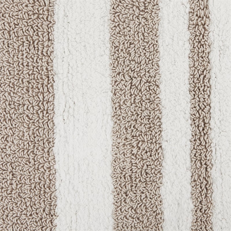 Madison Park Spa Cotton Reversible Bath Rug in Taupe