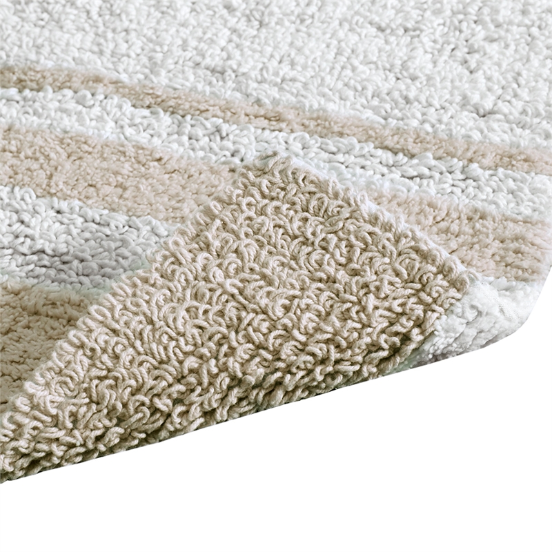 Madison Park Spa Cotton Reversible Bath Rug in Taupe