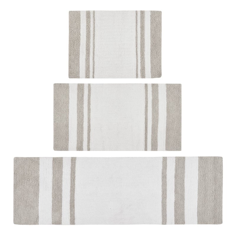 Madison Park Spa Cotton Reversible Bath Rug in Taupe