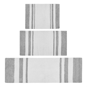 Madison Park Spa Cotton Reversible Bath Rug in Grey