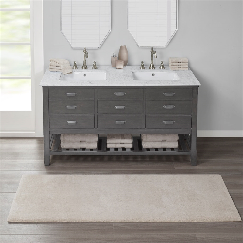Madison Park Signature Marshmallow Bath Rug in Taupe