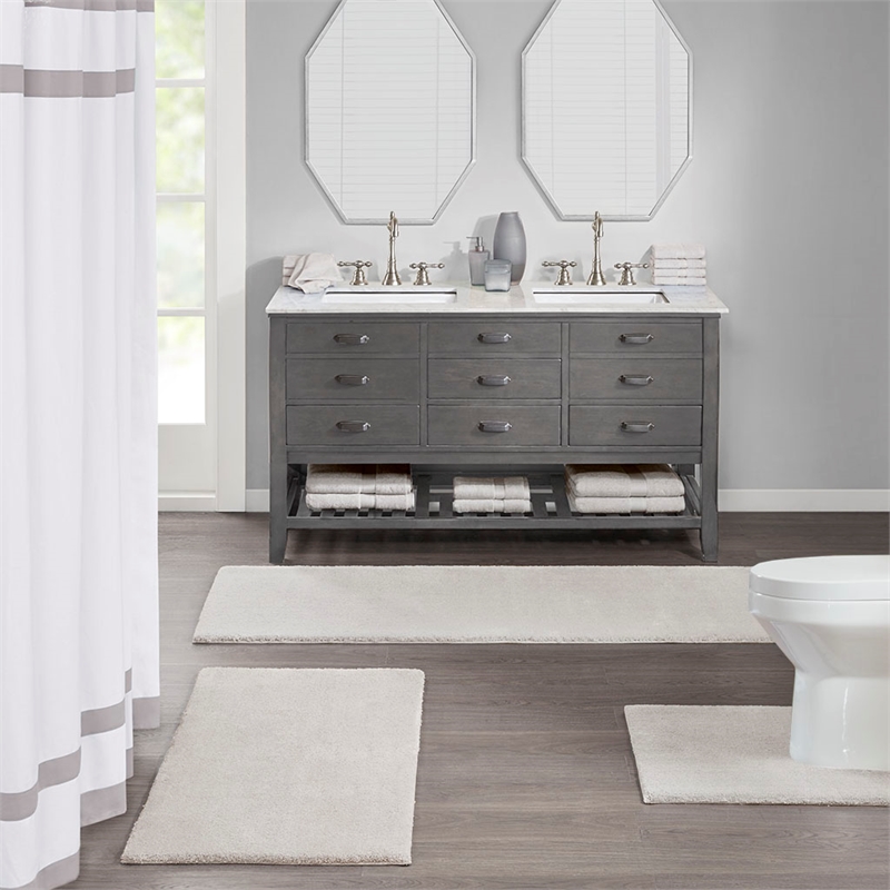 Madison Park Signature Marshmallow Bath Rug in Taupe