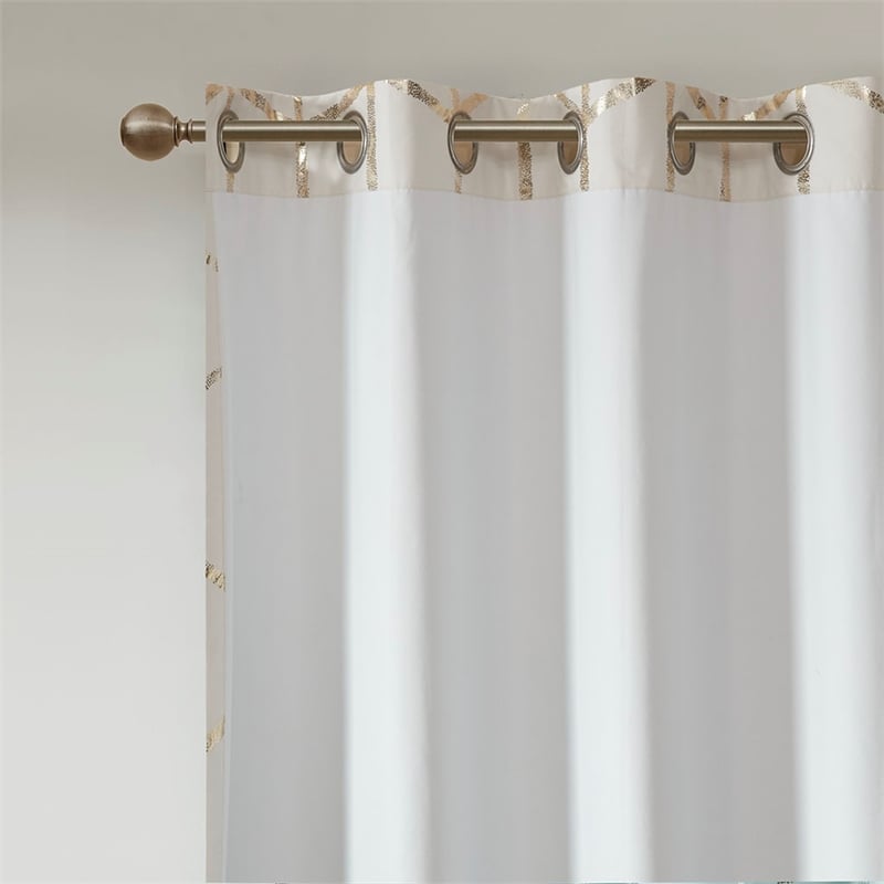Intelligent Design Raina Total Blackout Metallic Print Grommet Top Curtain Panel