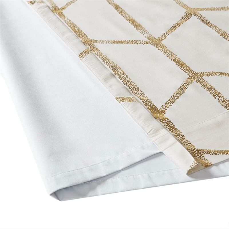 Intelligent Design Raina Total Blackout Metallic Print Grommet Top Curtain Panel