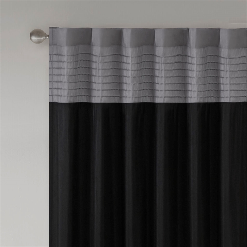 Madison Park Amherst Polyoni Pintuck Window Panel in Black