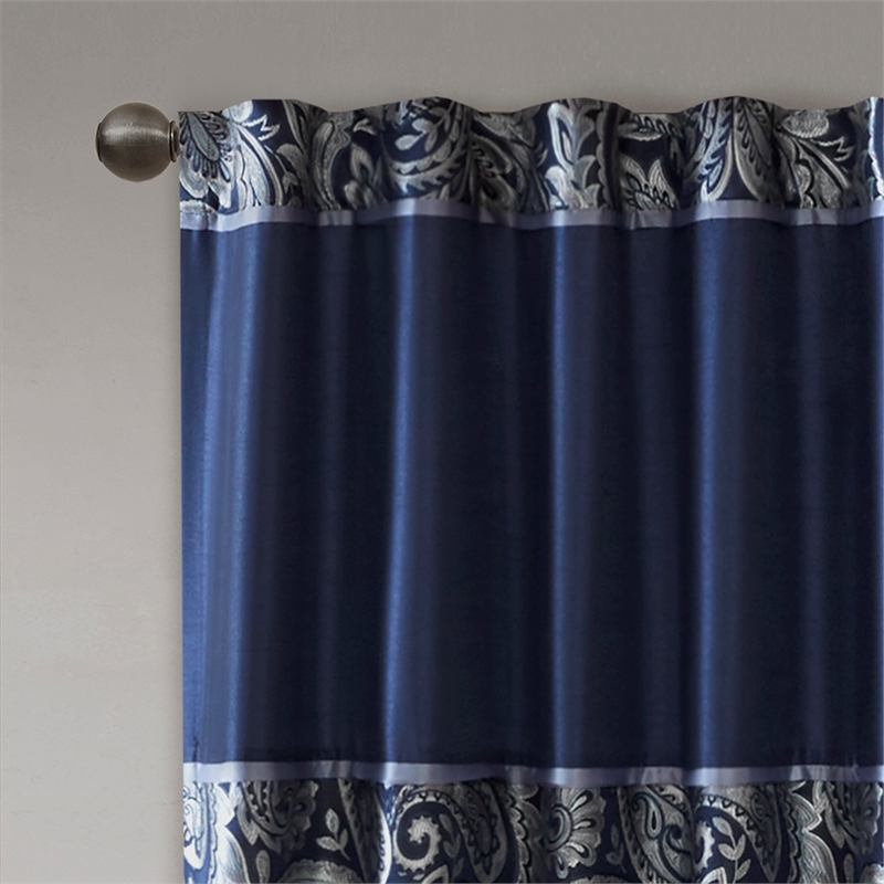 Madison Park Aubrey Jacquard Panel Pair in Navy