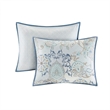 Madison Park Isla 3 Piece Cotton Floral Printed Reversible Duvet Cover Set Blue