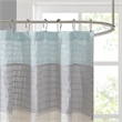 Madison Park Amherst Faux Silk Shower Curtain in Aqua