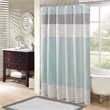 Madison Park Amherst Faux Silk Shower Curtain in Aqua