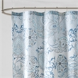 Madison Park Isla Printed Cotton Shower Curtain in Blue