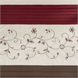 Madison Park Serene Faux Silk Embroidered Floral Shower Curtain in Red