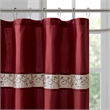 Madison Park Serene Faux Silk Embroidered Floral Shower Curtain in Red