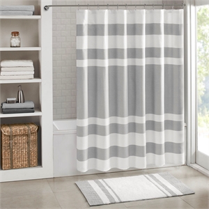 Madison Park Spa Waffle Shower Curtain with 3M Treatment in Grey