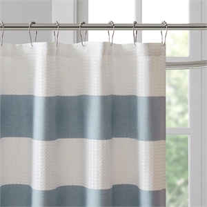 Madison Park Spa Waffle Shower Curtain with 3M Treatment in Blue