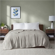Madison Park Freshspun Basketweave Cotton Blanket in Grey